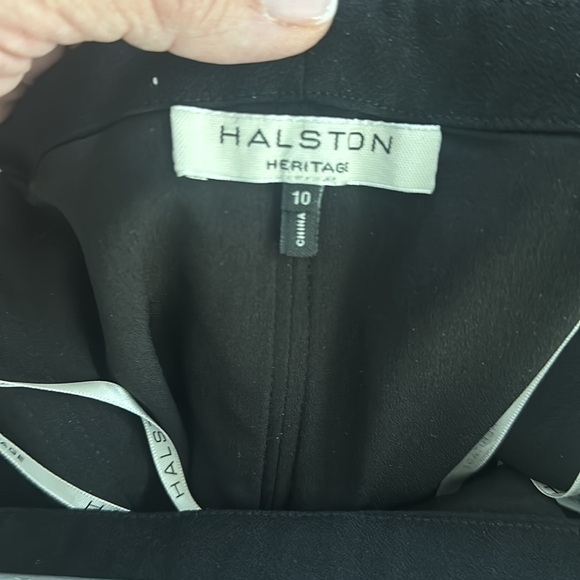 HALSTON HERITAGE Black Chiffon Overlay Strapless Jumpsuit - Picture 3 of 10